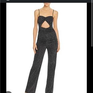 For Love & Lemons Margaux Cutout Glitter Jumpsuit